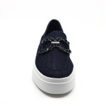 FRAU mocassin blauw textiel 36F4